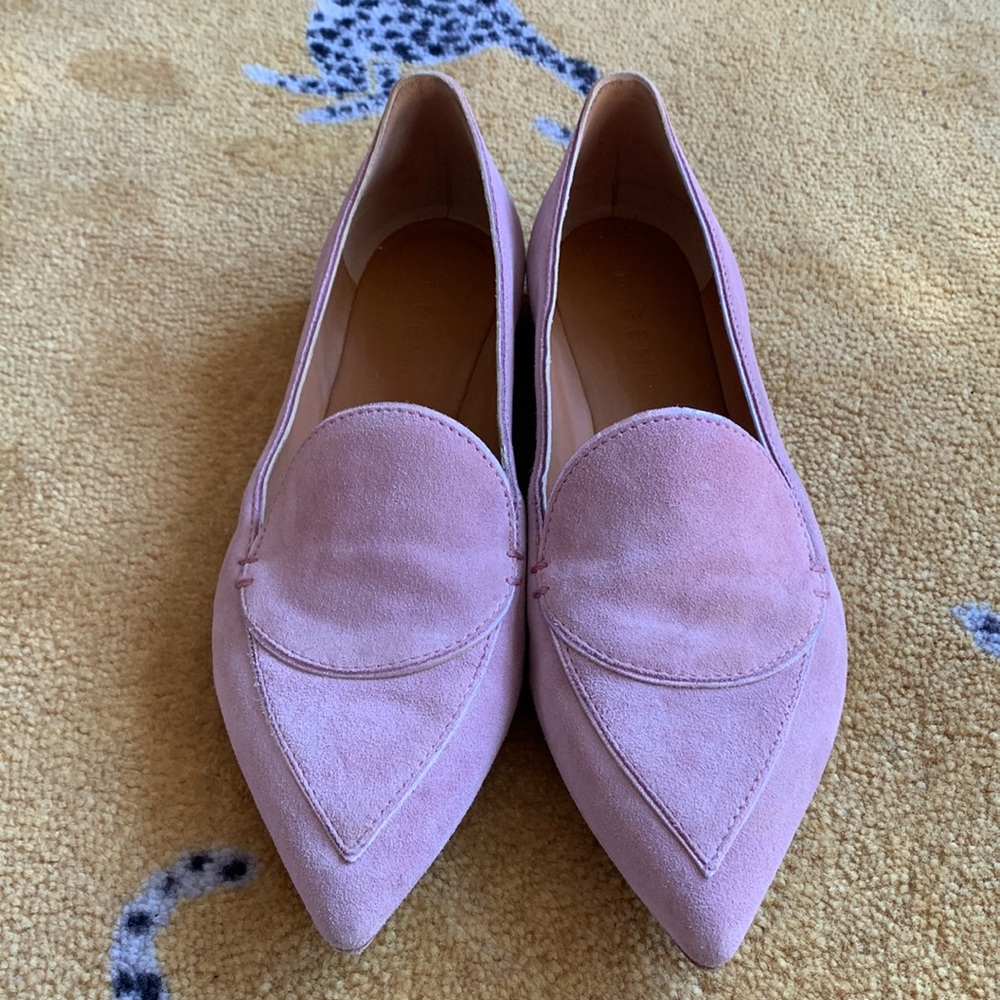 M. Gemi Pink Suede Loafers Size 8